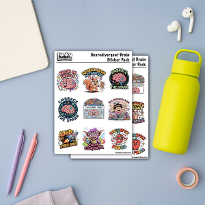 Neurodivergent Sticker Pack – 24 Fun Vinyl Stickers Pack