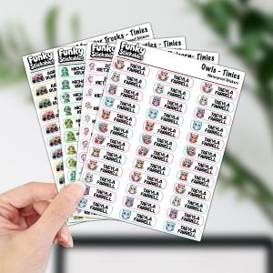 Mixies - Name Stickers - Animals - Bundle of 4 Sheets (Biggies, Middles, Smalls + Tinies)