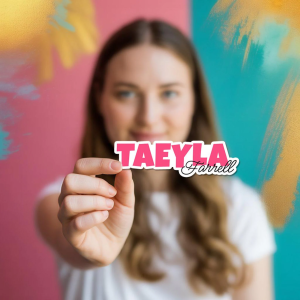Custom Holographic Name Sticker - Solid Colours